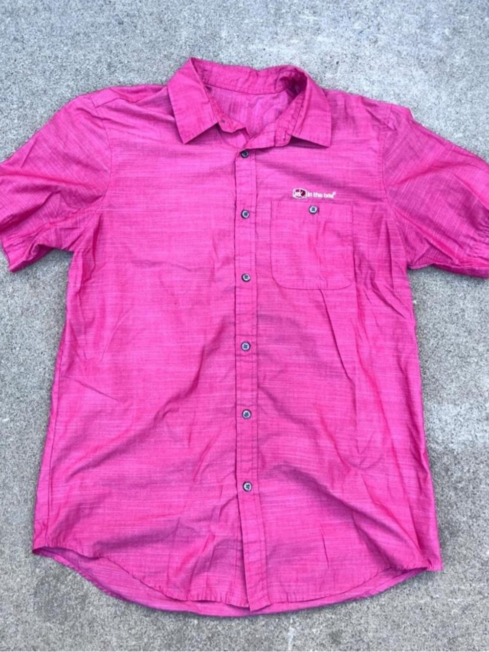 Jack in the box Men's Short-Sleeve Button-Down Shirt in Pink